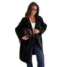 Load image into Gallery viewer, Autumn And Winter Fashion Simple Solid Color Long Sleeve Single-breasted Wool Coat