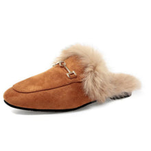 Load image into Gallery viewer, Women's Velvet Flat Slippers | Faux Fur Suede Round Toe Indoor Outdoor Slides