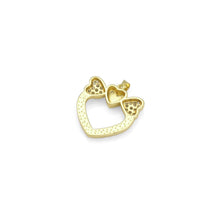 Load image into Gallery viewer, Gold CZ Bow Heart Pearl Around Charm, Sku#LK882