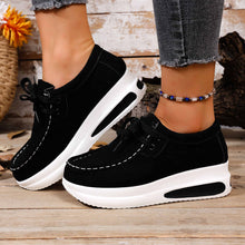 Load image into Gallery viewer, Women's Platform Loafers - Lace-Up Wedge Heel Casual Shoes