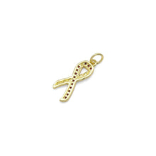 Load image into Gallery viewer, Fuchsia CZ Red Ribbon Charm, Sku#LX335