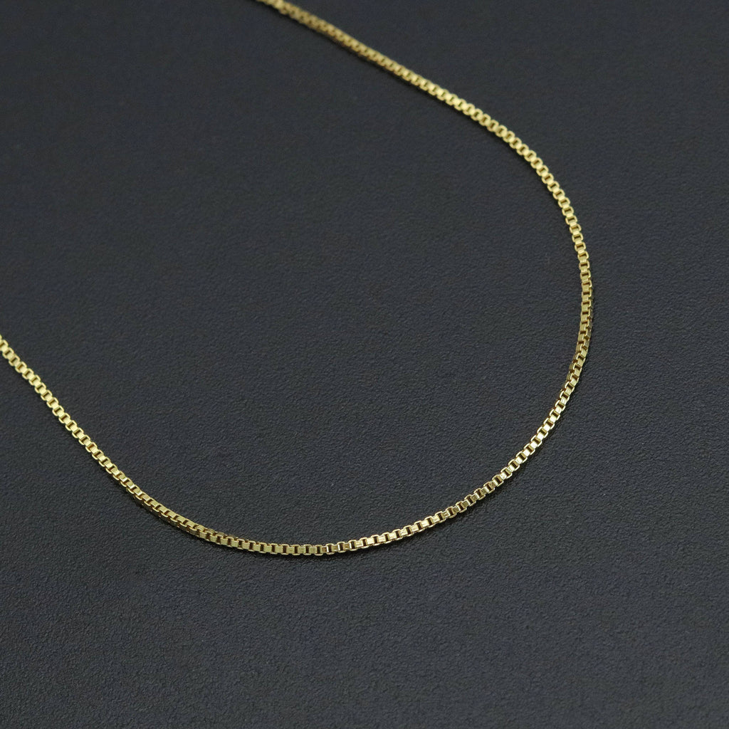0.8mm/1mm Thin Gold Finished Box Chain Necklace, sku#JD07