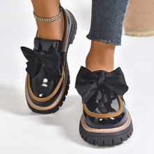 Load image into Gallery viewer, Women's Patent Leather Chunky Heel Loafers | Color-Block Slip-On Shoes EU 36–43