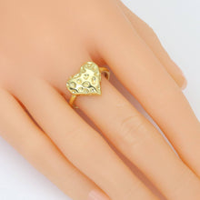 Load image into Gallery viewer, Gold Silver Hammered Raindrop Heart Adjustable Ring, Sku#A235