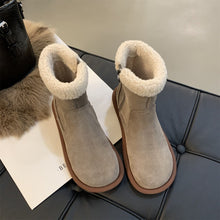 Load image into Gallery viewer, Women's Retro Furry Ankle Boots - Comfortable Side Zipper Low Shaft Boots