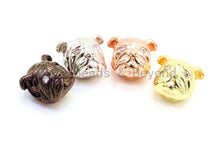 Load image into Gallery viewer, CZ Mirco Pave Dulldog Animal Head Beads, Cubic Zirconia Anim