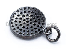 Load image into Gallery viewer, CZ Clear Micro Pave Coin Charm, Round Disc Pave Charm, Gold/Rose Gold/Silver/Gunmetal Pave Dangle Charms,10mm/8mm/6mm, Sku#F125