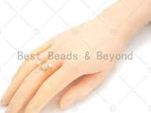 Load image into Gallery viewer, CZ Micro Pave Pearl Star Crescent Moon Ring, sku#LD81