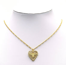 Load image into Gallery viewer, CZ Gold Eagle On Hollow Out Heart Charm, Sku#LK639