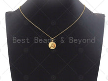 Load image into Gallery viewer, CZ Micro Pave A-Z Capital Letter Coin Pendant/Charm, Pave Initial Charm, Cubic Zirconia Initial Pendant Charm,15x17mm,sku#Z603