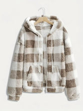Load image into Gallery viewer, Fashionable Casual Zip-up Plush Hoodie With Long Sleeves