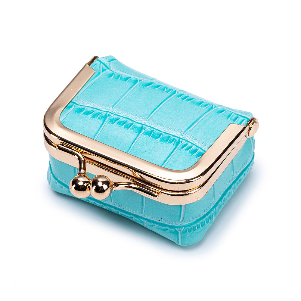 Japanese Leather Coin Wallet with Crocodile Pattern - Genuine Cowhide Wallet for Women