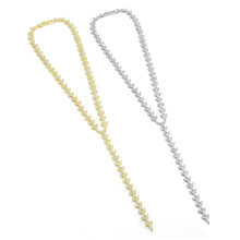 Load image into Gallery viewer, CZ Link Chain Y shape Lariat Long Necklace, Sku#A143