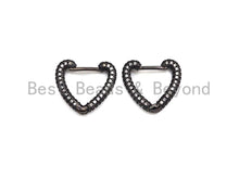 Load image into Gallery viewer, CZ Heart Shape Huggie Earrings, Sku#J283