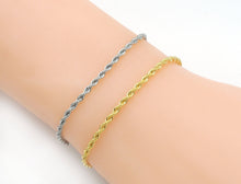 Load image into Gallery viewer, Gold Silver Rope Chain Bracelet, Sku#B340