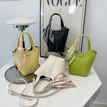 Load image into Gallery viewer, Western Style Bucket Bag with Silk Scarf