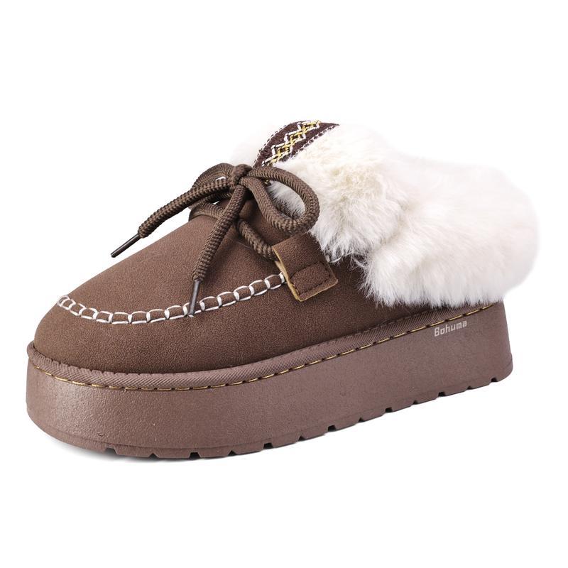 Women's Striped Chunky Heel Loafers - Elegant Retro Wedge Shoes