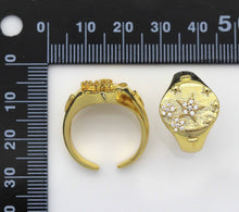 Load image into Gallery viewer, CZ Five Point Star Signet Ring, Sku#X341C
