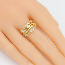 Load image into Gallery viewer, Gold Silver Oval CZ Multiline oval stone Adjustable Ring, Sku#A316