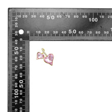 Load image into Gallery viewer, Double Pink Heart Gold Charm Pendant, Sku#LK1074