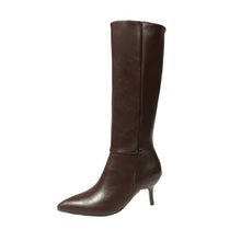 Load image into Gallery viewer, Women's Over-the-Knee Stiletto Boots – Pointed Toe PU Leather