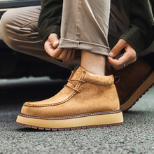Load image into Gallery viewer, Men's Genuine Leather Suede Dr. Martens Style Boots – Slip-On Mid-Calf Vintage Boots