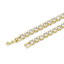 Load image into Gallery viewer, Silver Gold Heart CZ Necklace, Sku#A119