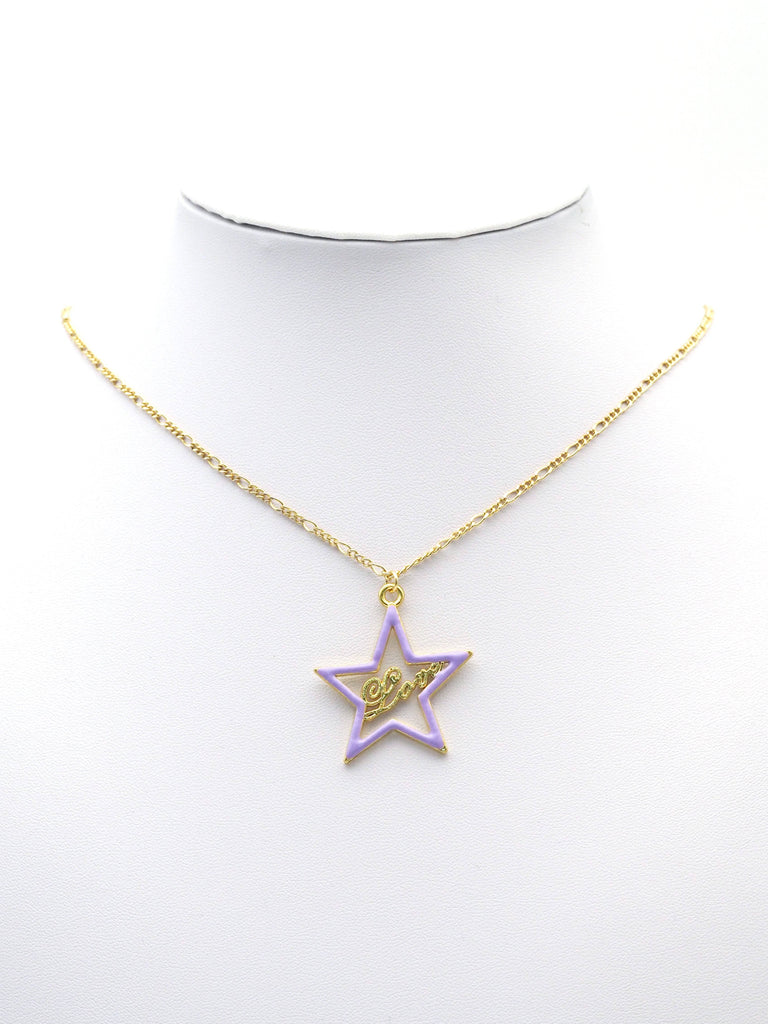 Large Gold Colorful Enamel Love Star Charm, Sku#B335