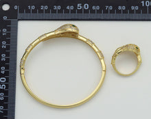 Load image into Gallery viewer, CZ Snake Adjustable Bracelet and Rings, Sku#X319