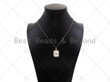 Load image into Gallery viewer, Gold Filled CZ Micro Pave North Star On Colorful Enamel Rectangle Shape Pendant,18K Gold Filled Enamel Charm,17x28mm,Sku#LK360