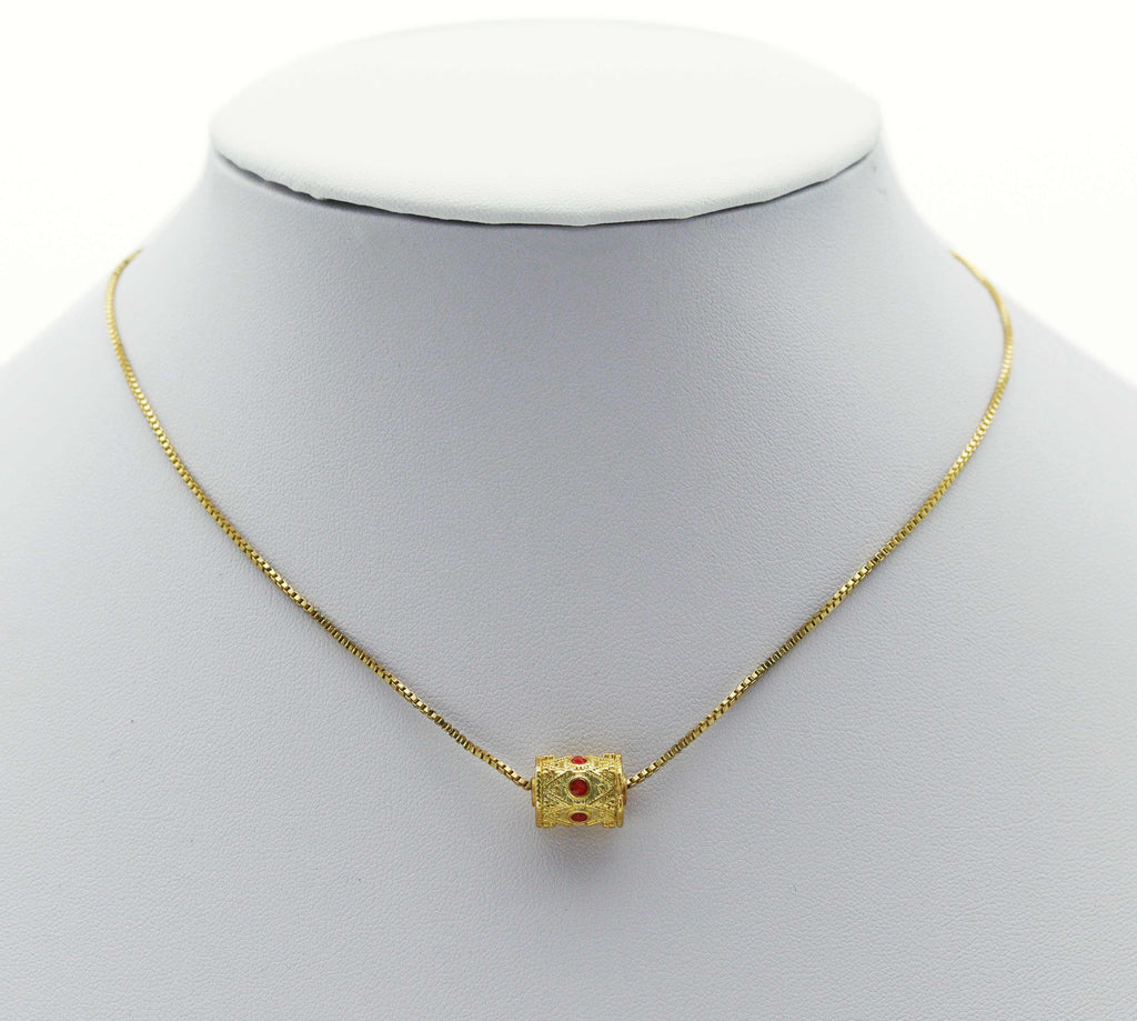 Gold Enamel Hexagon Tube Spacer Beads, Sku#LX61