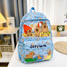Load image into Gallery viewer, Capybara Cartoon School Backpack for Girls – Cute Nylon Bookbag for Primary &amp; Middle School