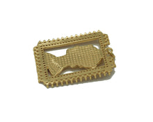 Load image into Gallery viewer, Gold Lady Head On CZ Rectangle Frame Charm, Sku#L673