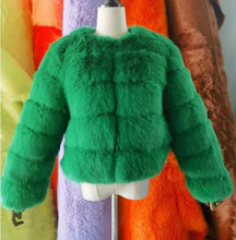 Load image into Gallery viewer, Faux Fox-fur Patchwork Thickened Warm Fur Coat