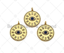 Load image into Gallery viewer, Bagutte CZ Micro Pave Evil Eye Large Pendant/Charm,Cubic Zirconia Charm, Necklace Bracelet Charm Pendant,26x28mm, Sku#L425
