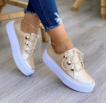 Load image into Gallery viewer, Rivet Lace-Up Sneaker Flats