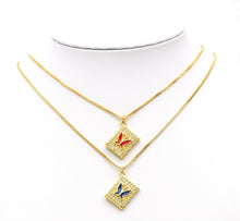 Load image into Gallery viewer, CZ Enamel Butterfly Charm, Sku#JL82