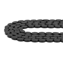 Load image into Gallery viewer, Black Onyx Smooth Flat Oval Beads, Sku#Q44