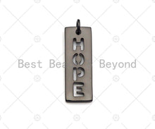 Load image into Gallery viewer, Hollow Out HOPE Bar Pendant, Gold/Silver/Rose Gold/Black Rectangle Hope Dog Tag Pendant, DIY Jewelry Gift, 10x29mm, Sku#ML04