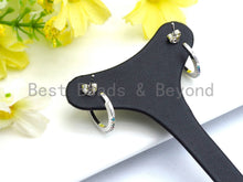 Load image into Gallery viewer, Rainbow CZ Higgie Hoop Earrings, Sku#J47