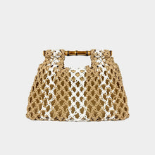 Load image into Gallery viewer, Hollow-out Bamboo-Section Handle Handwoven Small Square Bag
