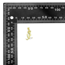 Load image into Gallery viewer, 3D Gold Rose Flower Charm Pendant, Sku#LK1158
