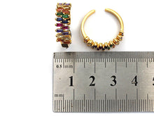 Load image into Gallery viewer, Colorful CZ Open Ring, Sku#X18
