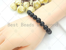 Load image into Gallery viewer, Natural Black Onyx Stretchy Bracelet, U1088