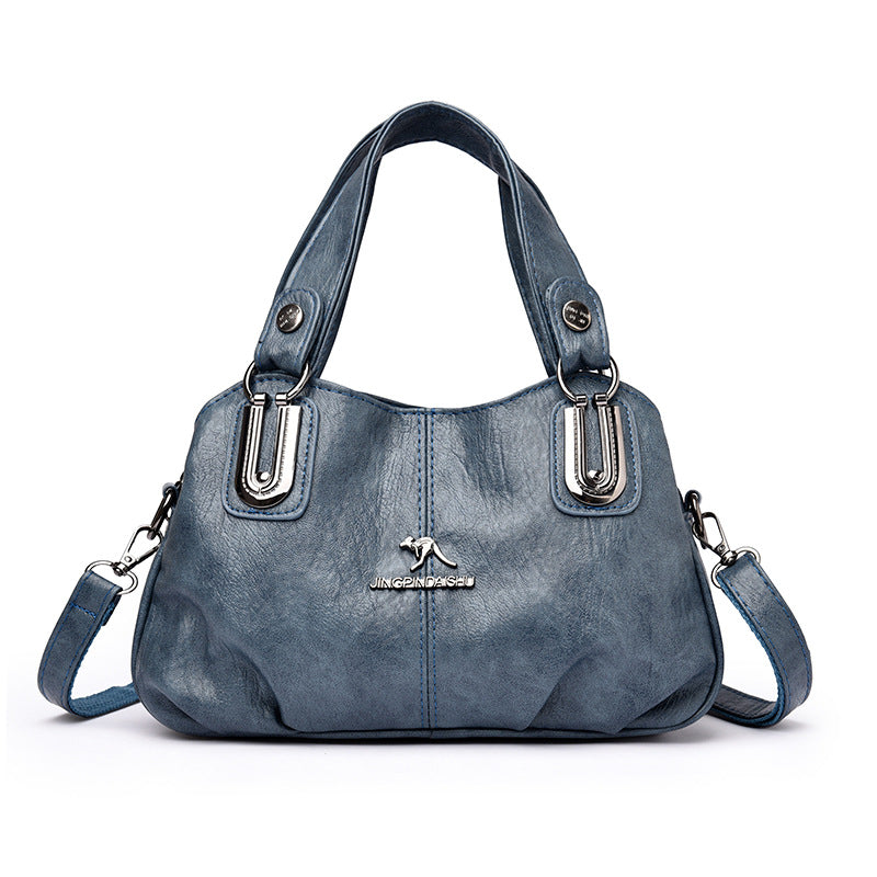 Women's Soft PU Leather Bucket Handbag – Retro European Style