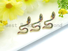 Load image into Gallery viewer, CZ Micro Pave Rainbow Naja Naja Atra Earring, Sku#J124