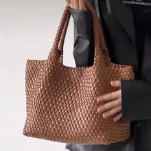 Load image into Gallery viewer, Handwoven Woven Shoulder Bag - Premium PU Leather Underarm Bag for Women