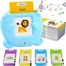 Load image into Gallery viewer, Flash Card Learning Toy – 112 Cards, 224 Words | USB Rechargeable Reading Toy for Kids (Pink/Blue)