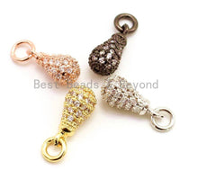 Load image into Gallery viewer, CZ Micro Pave Teardrop Shaped Dangle Charm, Cubic Zirconia Egg Charms&amp;Pendants, Pave Dangle Charms, 5x8mm/10x8mm, sku#G96