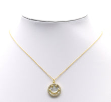 Load image into Gallery viewer, Gold CZ Smiley Face On Round Pearl Charm, Sku#L712